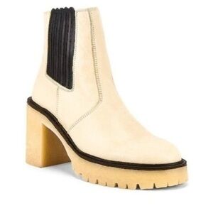 Free People James Chelsea Cream and Black Heeled Boots